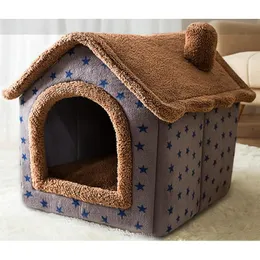 Esteiras Doggy Bed Kennel House Tipo Inverno Quente Cães Pequenos Teddy Quatro Estações Lavável Doghouses Cat Litter Bed Pet Dogbeds