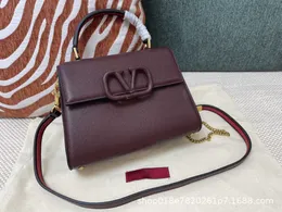 Bolsa de couro genuíno valentins, bolsa em v com estampa de palma da mão, pasta profissional clássica portátil de couro de vaca, um ombro, crossbody xvm5b