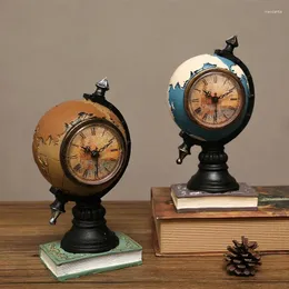 Wanduhren Sews-Desk Uhr Multifunktionaler Einsparungen Jar Retro Resin Globe Form Persönlichkeit für Büro am Nachttätigkeit Dekor