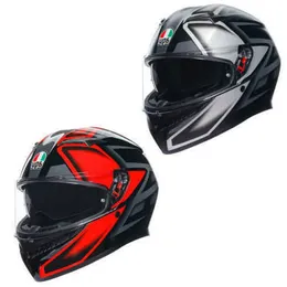 AA Designer Hjälm AGV Full Helmets Mens and Womens Motorcykelhjälmar AGV K3 ECE 22 06 Full Face Motorcykelhjälm Fixad Sunshade Composite WN 2VUB PJ4U