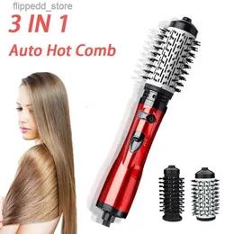 Curling Irons Professional 3 In 1 Hair Dryer Rotary Brush Spinning Hot Comb Wavy Auto Curling Iron Hair Straightener Styling Tools Appliances Q231128