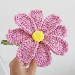 Decorative Flowers Handmade Knitting Galsang Flower For Home Decor Multicolor Cotton Yarn Crochet Washable Floral Wedding Forever