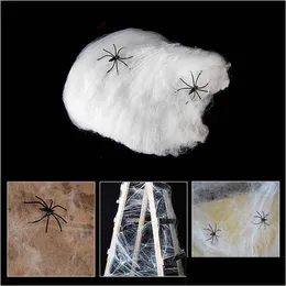 Andra festliga partier Spider Web Halloween Decorations Event Gynnar Haunted House Prop Decoration En stor med 2 SP DHBFI