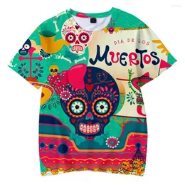 Męskie koszulki Day of the Dead Shirt 3D Dziecięce noszenie krótka moda letnie krótkie t-shirt Trend Trend Casual