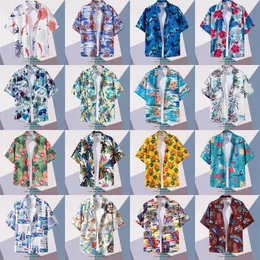 2023 Summer Mens Designer Bluses Loose and Thin Hawaiian Short Sleeved Floral Shirt Male Trend Casual Short Sleeved Beach Vacation Par Foderkläder