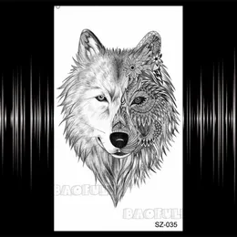 Tattoos Colored Drawing Stickers DIY Geometric Animals Fox Plant Temporary Tattoo Women Sexy Waterproof Disposable Black Tatoos Body Art Painting Tattoo Stickers