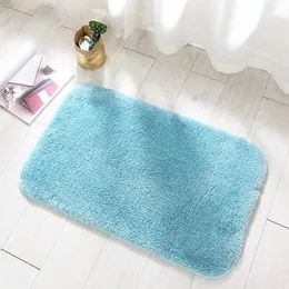 Mats Shaggy Thick Bathroom Mat Solid Color Bath Carpets Toilet Doormat Floor Rugs Beside Bathtub Washbasin Microfiber Shower Room Pad