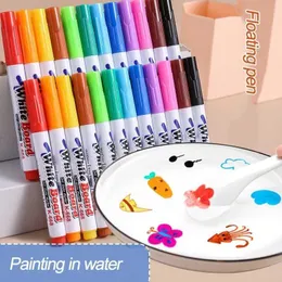 12pcscolor Brush 8/12 Colors Magical Painting Pen Set Water Floating Doodle Kids Drawing Early Art Education Pens Magic Whiteboard Marker P230427