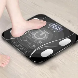Waagen, Körpergewichtswaage, Badezimmer-Körperfett-BMI-Waage, digitale Mi-Waage, Boden-LED-Anzeige, Körperindex, elektronische intelligente Waage