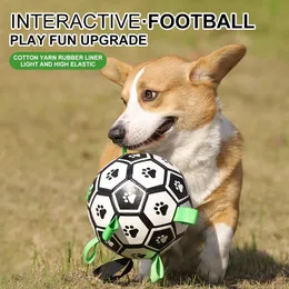 Игрушки для собак игрушки Interactive Pet Football Toys с Grab Tabs Dog Outdoor Training Soccer Soccer Pet Bite Chew Balls для собачьих аксессуаров