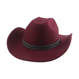 Cowboy hatt fedora hattar för kvinnor fedoras hattar västra cowboy cowgirl casual bälte klänning bröllop dekorera hatt sombreros sombrero