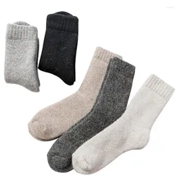 Men's Socks Winter Extra Thick Wool And Women's Warm Thickened Plush Towel Solid Color