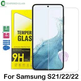 0,22 mm de impressão digital desbloqueando protetor de tela de cola completa para Samsung Galaxy S21 S22 S23 mais nota 20 vidro temperado