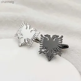 Manschettenknöpfe, albanische Manschettenknöpfe, Edelstahl, böser Drache, Ärmel, Knopf für Herren, luxuriöser Hemd-Charm, Hochzeit, Schmuck, Souvenirs, YQ231128