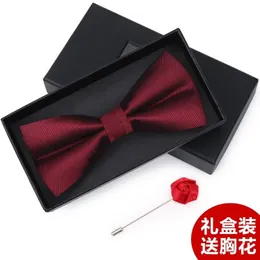 Laços gravata borboleta masculino casamento noivo homem vermelho terno camisa britânica fraternidade coreano arco feminino caixa de presente 231128