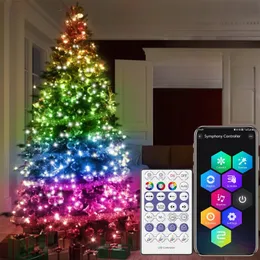 Luzes de tira LED inteligentes com controle de aplicativo inteligente, decoração de barra de linha de couro inteligente, 15 milhões de cores com efeitos inteligentes Luzes LED de sincronização de música