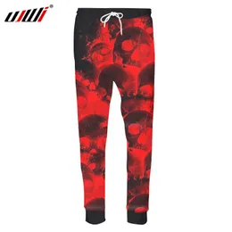 Hosen UJWI 2018 Neue Mode Unisex Horror Jogginghose 3D Gedruckt Rot Schädel Hosen Lustige Hip Hop Casual Jogger Harajuku Hosen