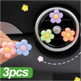 Car Badges Cute Flower Aromatherapy Air Outlet Decoration Per Freshener Clip Flora Interior Ornament Drop Delivery Automobiles Motorcy Dhljj