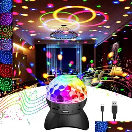 Decorazioni natalizie Rgb Disco Light Dj Luces Lampada da discoteca Altoparlanti Bluetooth portatili Luci per feste di compleanno Proiettore a sfera Palcoscenico Dhioc