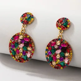 Charm Tocona Luxury Colorful Crystal Stone Drop Earrings for Women Pretty Gold Alloy Metal Wedding Jewelry Wholesale Handmade 231128