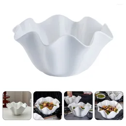 Skålar hushåll delikat dekorativ återanvändbar vit porslinskål som serverar keramik för att dekorera hem
