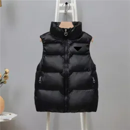 Damenwesten Puffy Jacke Ärmellose Damenjacken Designermantel Matte Slim Outwears Metalldreieckmuster Einfarbige H-Qualität Mäntel Schwarze Weste S-2XL