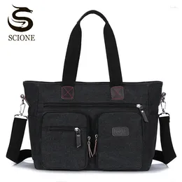 Briefcases Unisex Briefcase Men Women High Quality Canvas Handbags Business Messenger Shoulder Bag Laptop Casual Travel Bags XA125M