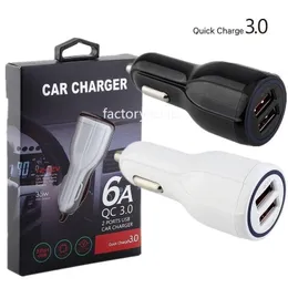 Dual ports Fast Quick Car Charge QC 3.0 30W 18W auto power PD Car Charger chargers For Ipad Iphone 7 8 11 12 13 14 Samsung Htc Android F1 With Retail Box