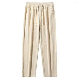 Men's Pants Breathable Men Trousers Cozy Stylish Winter Sweatpants Wide Leg Elastic Waist Deep Pockets For Ultimate Comfort Solid