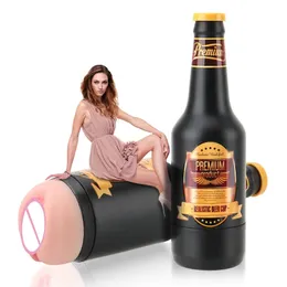 Pump Toys OLO Manual Male Masturbator Portable Beer Bottle Soft Oral Pussy Real Vagina SexToys Erotic Adult Toy Sex Toys for Men Gift 231128