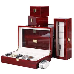 Watch Boxes Cases Luxury Wooden Watch Box 1/2/3/5/6/10/12 Grids Watch Organizers 6 Slots Wood Holder Boxes for Men Women Watches Jewelry Display 231128