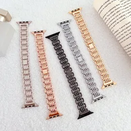 Modedesigner Apple Watch Band -remmar för Smart Watch Band Ultra 38mm 42mm 44mm 49mm IWatch Band Series 8 9 4 5 6 7 Women Rem Armband
