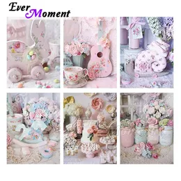 Stitch Ever Moment Diamond Painting Pink Scenic Picture Handicraft Handmade Full Square Resin Drills Mosaic Art Wall Decoration 5L511
