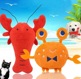 Popular de pelúcia brinquedo do cão de estimação engraçado pet velo durabilidade som lagostins caranguejo cão gato brinquedos para animais de estimação suprimentos 6057346