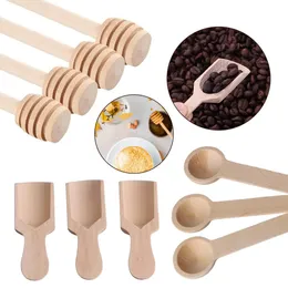 Tools 50/100/500pcs Mini small wooden shovel Home Kitchen Cooking Coffee Spoons Sugar Tea Spoon Salt Seasoning Honey Teaspoons