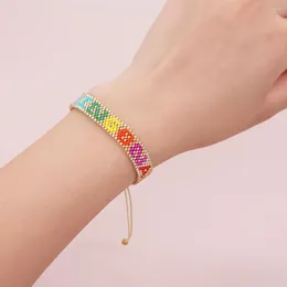 Länkarmband go2boho design miyuki mode färg bokstavsmycken pärla pulsera bohemiska smycken armband