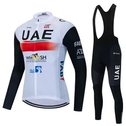 Maglia da ciclismo Set Uomo Emirati Arabi Uniti Set traspirante Primavera Autunno Abbigliamento manica lunga Mountain Bike Pantaloni con bretelle Ropa Ciclismo Maillot 231128