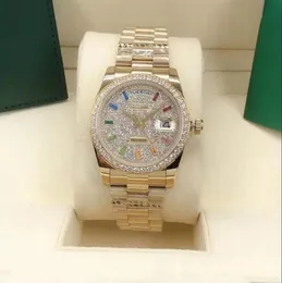 new Luxury designer Classic Fashion women Automatic Watch inlaid with colored diamond size 36mm sapphire glass a ladies039 favo6026565