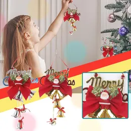 Decorações de Natal 14x30cm Plástico Bell Navidad Eletroplating Bells Acessórios de decoração de cordas Xmas Tree Pinging 2023