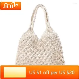 Evening Bags Crochet Beach Handbag Fashion Summer Shoulder Bag Mesh Hollow Out Shopping Weave Girl Large Women Knitting