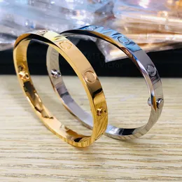 Love bangl bangle vite sporgente Riproduzioni ufficiali di qualità placcata in oro 14K T0P I dettagli sono coerenti con lo stile classico del designer del marchio 003 Best qual