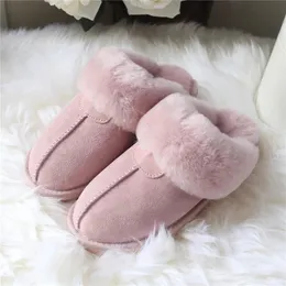 Slippers Top Quality Natural Sheepskin Fur Slippers Female Winter Slippers Women Warm Indoor Slippers Soft Wool Lady Home Slippers 231128