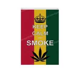 Keep Calm and Smoke Leaf Flag Rasta Reggae Jamaica Flags 90 x 150cm 3 5ft Custom Banner Metal Holes Grommets Indoor Outdoor can be7792157