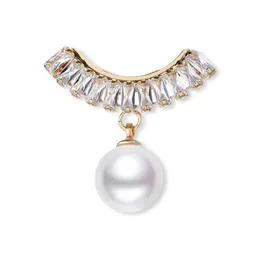 Pins Brooches Fashion Brooches Women Water Drop Pearl Crystal Lapel Pin Smile Fixed Clothes Sweater Coat Summer Dress Accessories 231118