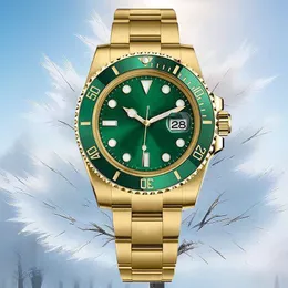 polshorloge mechanische automatisering herenhorloge aaa relojes 8215 beweging 40 mm Klassieke groene keramische bezel wijzerplaat goud Roestvrij stalen horloge zakelijk horloge waterdicht