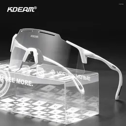 Sunglasses KDEAM Cycling Pochromic Goggles Riding Bicycle UV Polarized Antiglare Wind And Sun Protection Sports Gafas