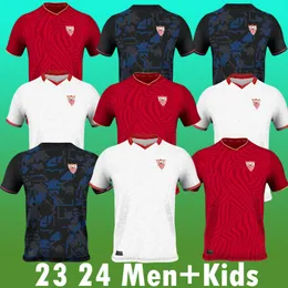 Seville FC 2023 2024 Sevillas Football Jersey Final OCAMPOS SUSO JONG Maillot GUDELJ K.REKIK TECATITO MUNIR RAFA Homens Kids Kit 23 24 Camisa de Futebol Menino Conjuntos Home Away 3º