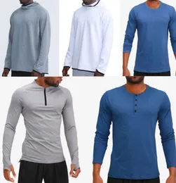 Erkek Kıyafet Hoodies Tişörtler Yoga Hoody Tshirt Lulu Spor Yükseltme Kalçaları Giyim Elastik Fitness Taytlar Lulülemenler İnce ve Kuru Hızlı Wutngj852