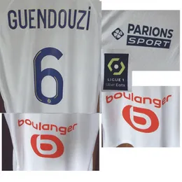 홈 섬유 OM Payet Alexis 아래의 Rongier Maillot Jersey L Suarez Clauss Guendouzi 축구 패치 배지 2570