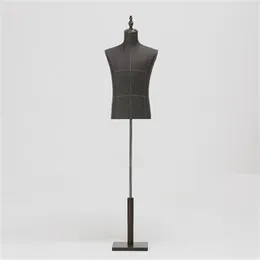 Mode Männlich Mannequin Körper Halbe Länge Modell Anzug Hose Halterung Display Bekleidungsgeschäft Holz Dase Einstellbare Höhe DIY xiai172L